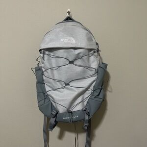 the North Face grey & white Borealis backpack